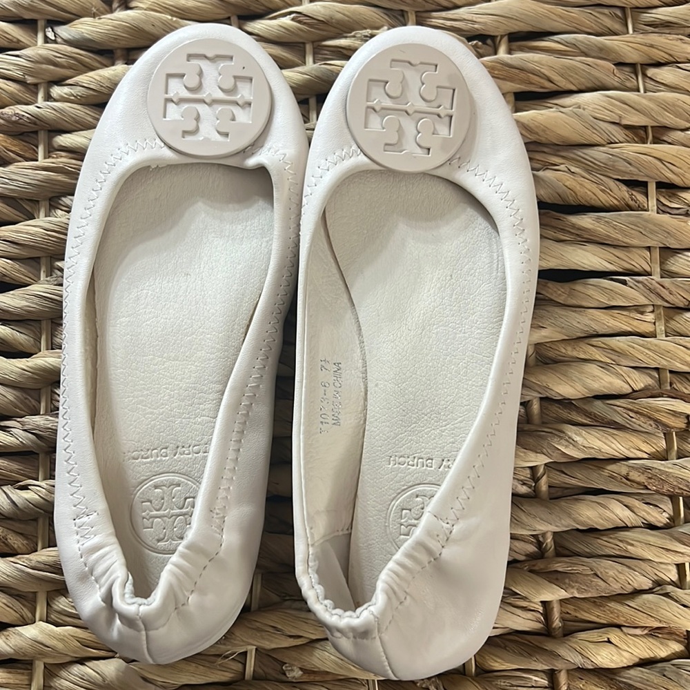 Pearl white flats